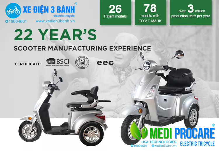 Xe điện 3 bánh MEDI-PROCARE EST122